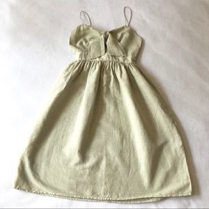 Zara Linen/Cotton Spaghetti Strap Dress